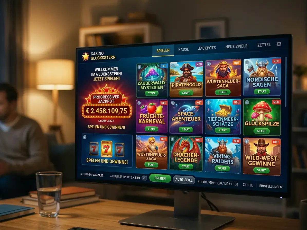 Startseite von Happy Jokers mit Spielen und Aktionen